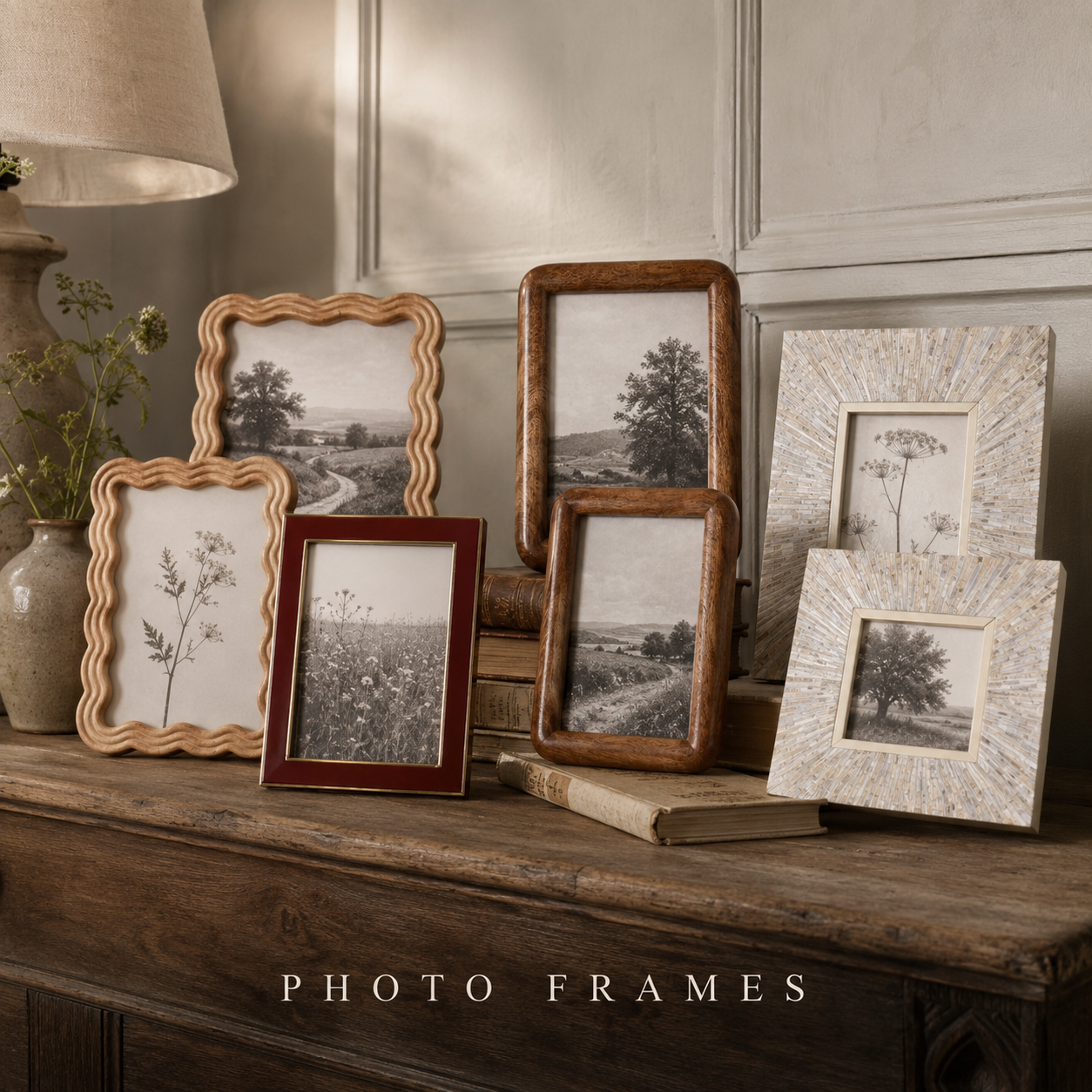 Grey mother of pearl 5x7 photo frame by Widdop & Co, elegant decorative frame from Cornucopia Home and Gift.