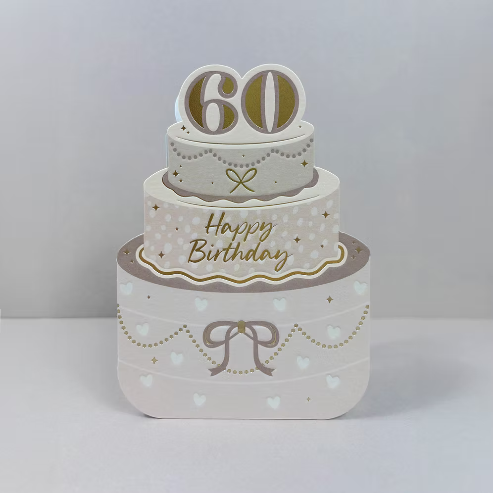 Heyy Taking Shape Age 60 birthday card by Cornucopia Home and Gift, featuring colorful birthday design on a greeting card.