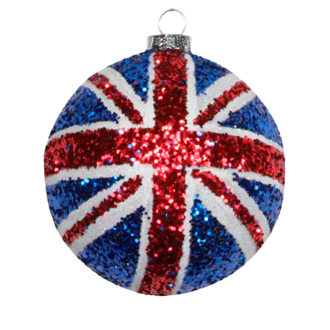 Sparkling Union Flag Bauble - 8cm