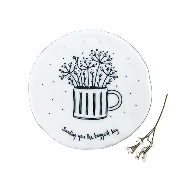 East of India Flowers in Mug Coaster – ‘Sending You the Biggest Hug’