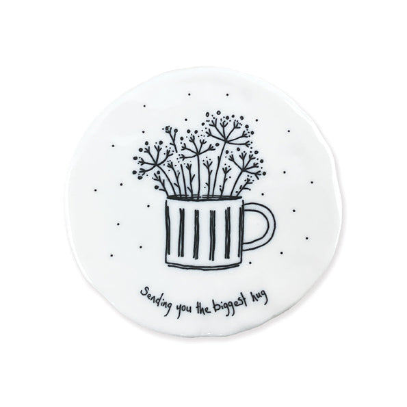 East of India Flowers in Mug Coaster – ‘Sending You the Biggest Hug’