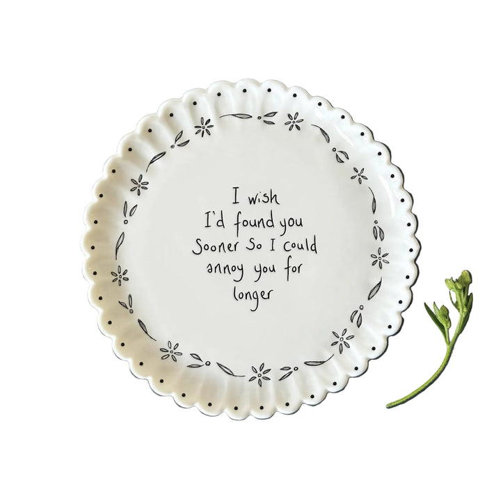 East of India Scallop Coaster – ‘I Wish I’d Found You Sooner’