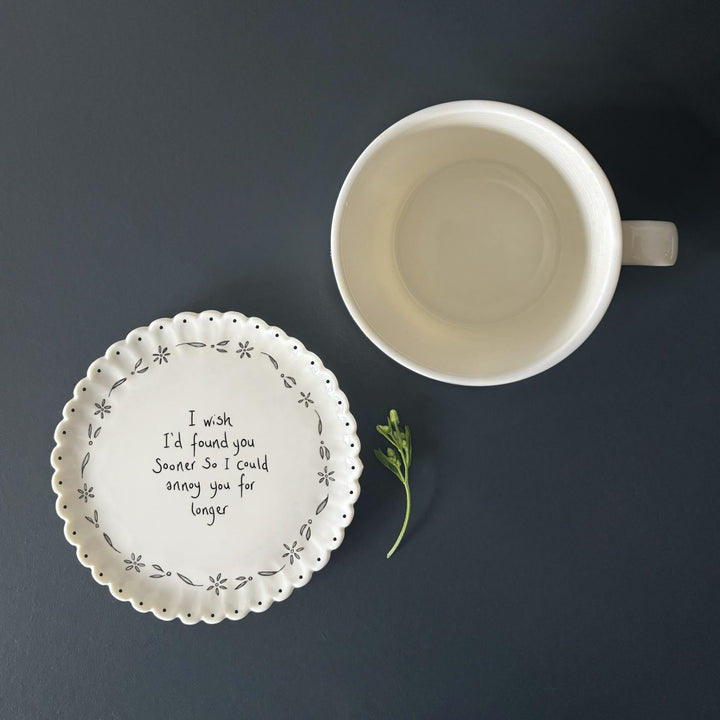East of India Scallop Coaster – ‘I Wish I’d Found You Sooner’