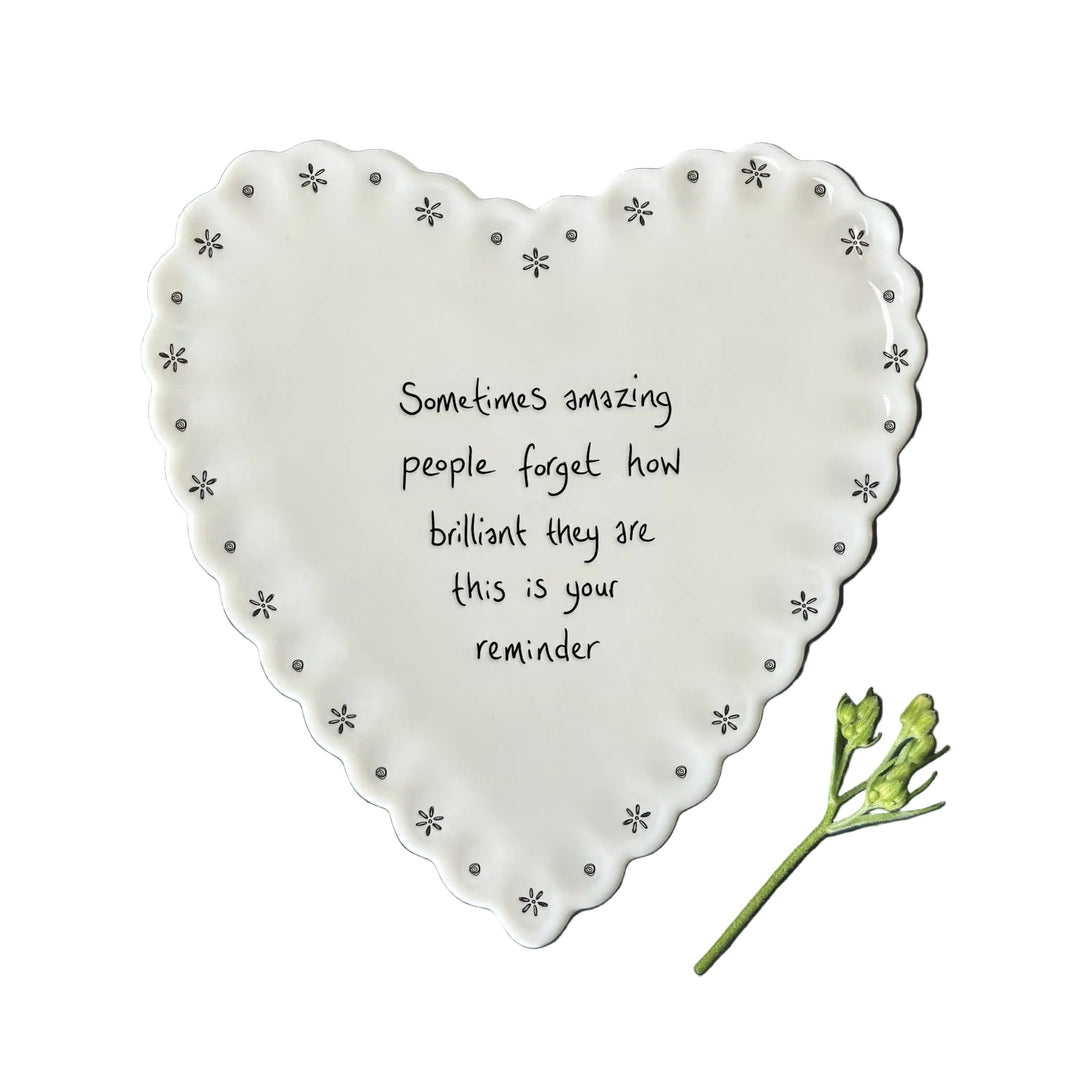 East of India Heart Scallop Coaster – ‘Sometimes Amazing Things Happen When You Least Expect Them’