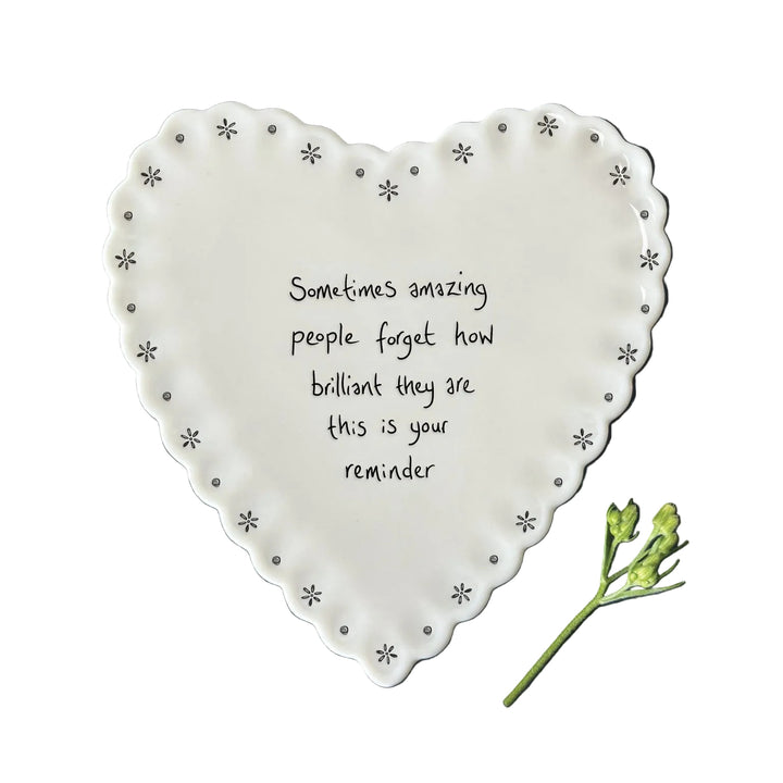 East of India Heart Scallop Coaster – ‘Sometimes Amazing Things Happen When You Least Expect Them’