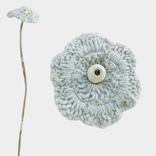East of India Crochet Flower - Mid Blue