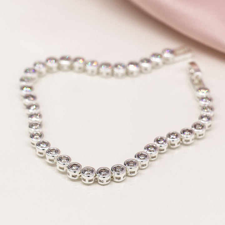Delicate crystal bracelet from POM Jewellery by Cornucopia Home and Gift, featuring sparkling crystal beads on a silver-tone chain.