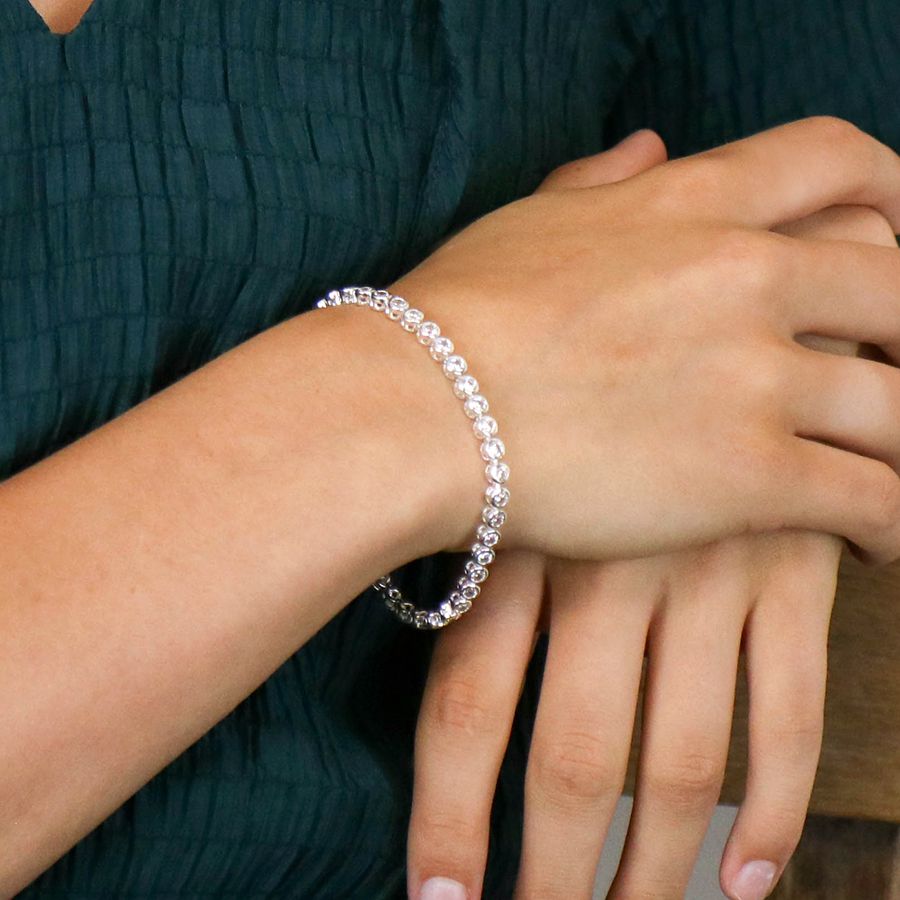 Crystal bracelet from POM Jewellery by Cornucopia Home and Gift featuring clear, sparkling crystals on a delicate band.