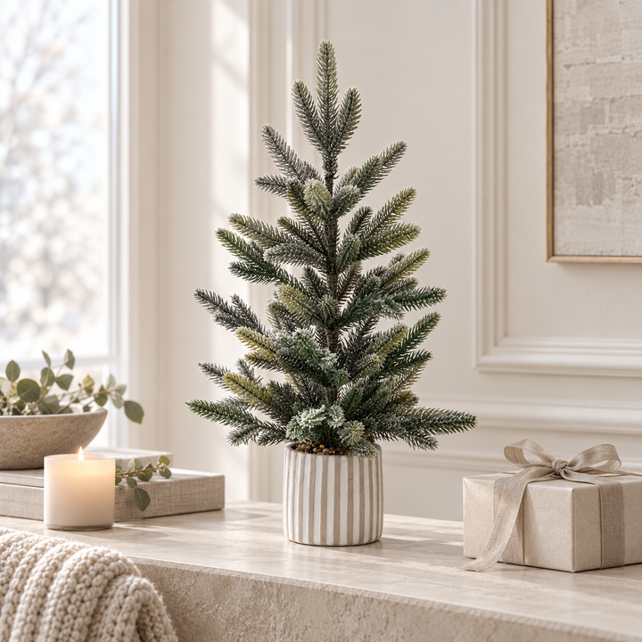 61cm Snowy Artificial Pine Tree in Pot