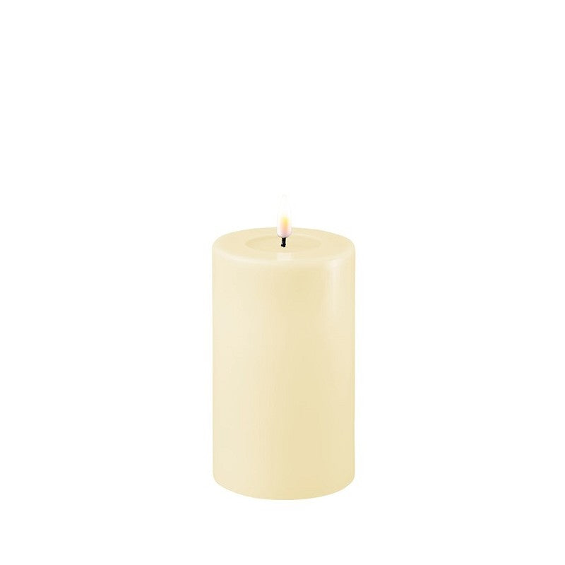 Cream LED candle from Deluxe Home Art by Cornucopia Home and Gift, 7.5x12.5cm, with a realistic flickering flame design.