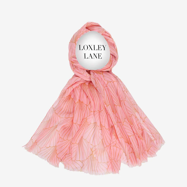 Coral Reef Print Pink Lightweight Scarf