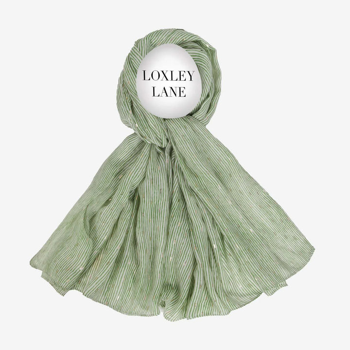 Lightweight Scard Metallic Stripes Green