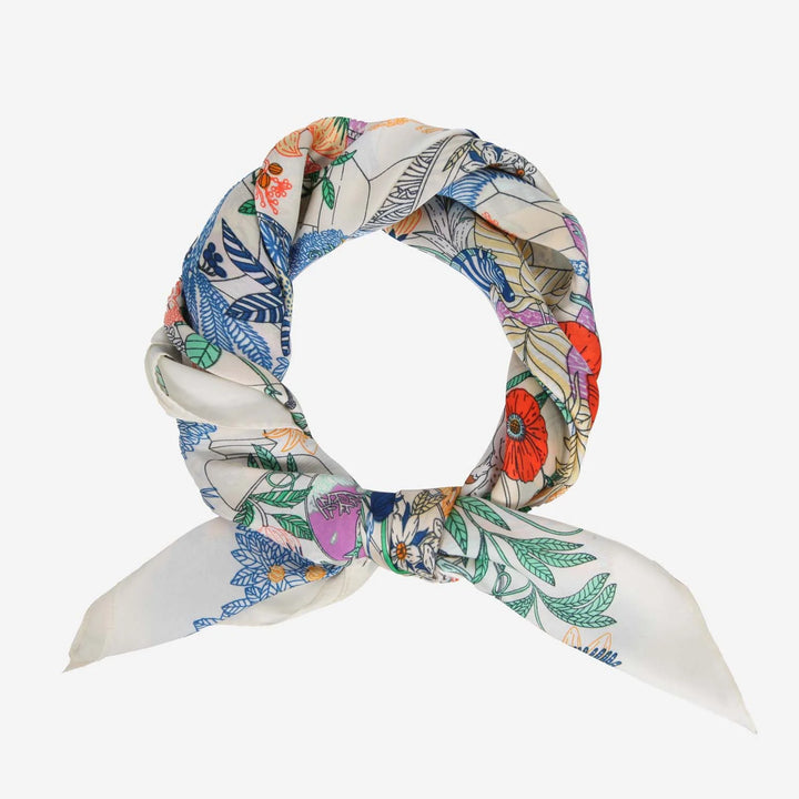 Wild Flowers Cream Satin Necktie