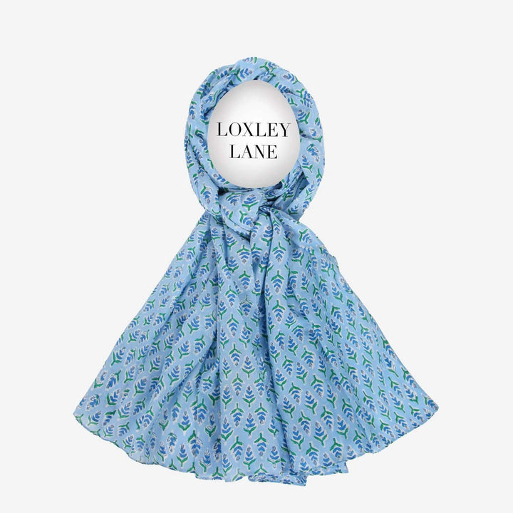 Kantha Ditsy Blue Pure Cotton Scarf