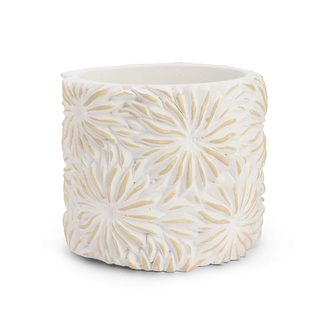 Large Comelanice Cachepot by Cornucopia Home and Gift, decorative ceramic planter with intricate design for indoor or outdoor use.