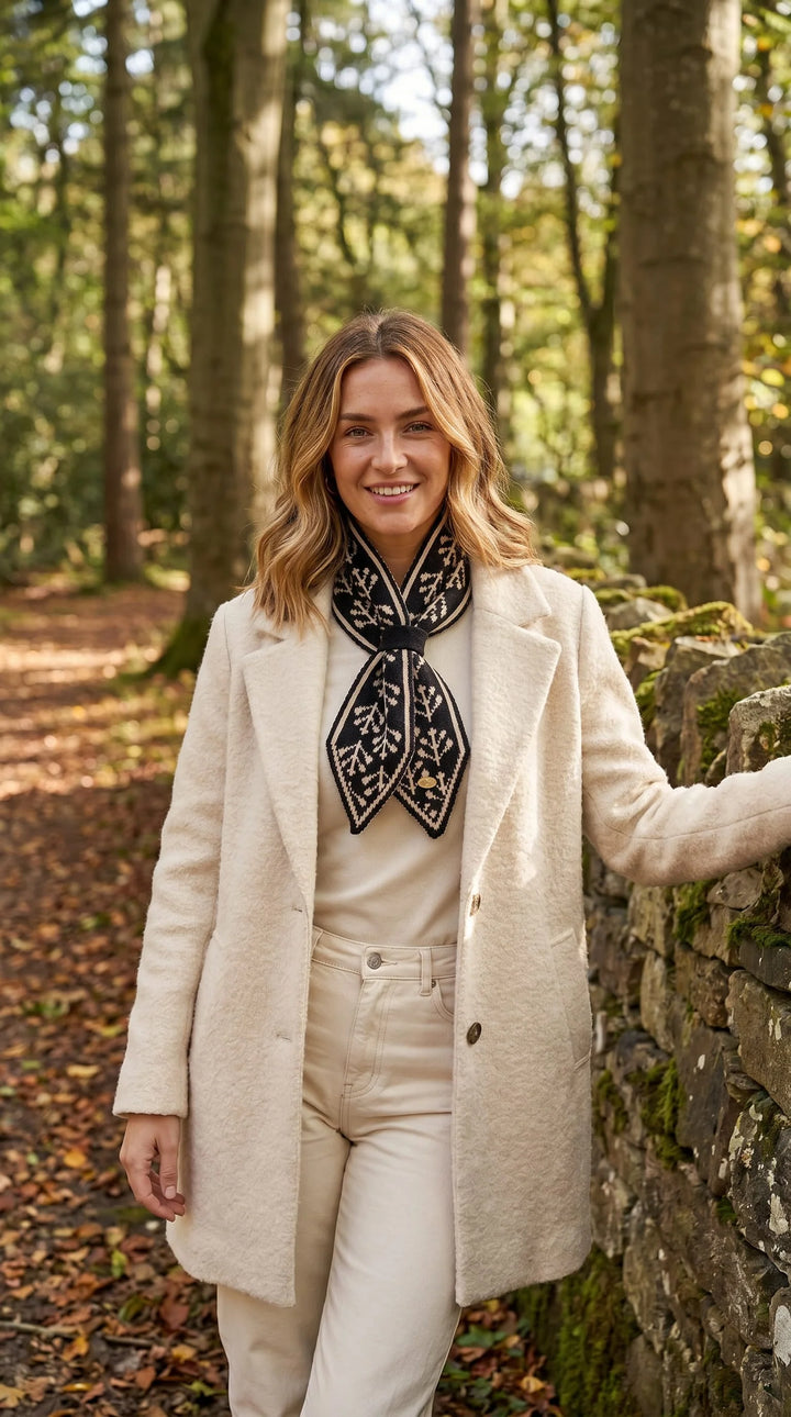 Black Mistletoe Pull-Through Scarf