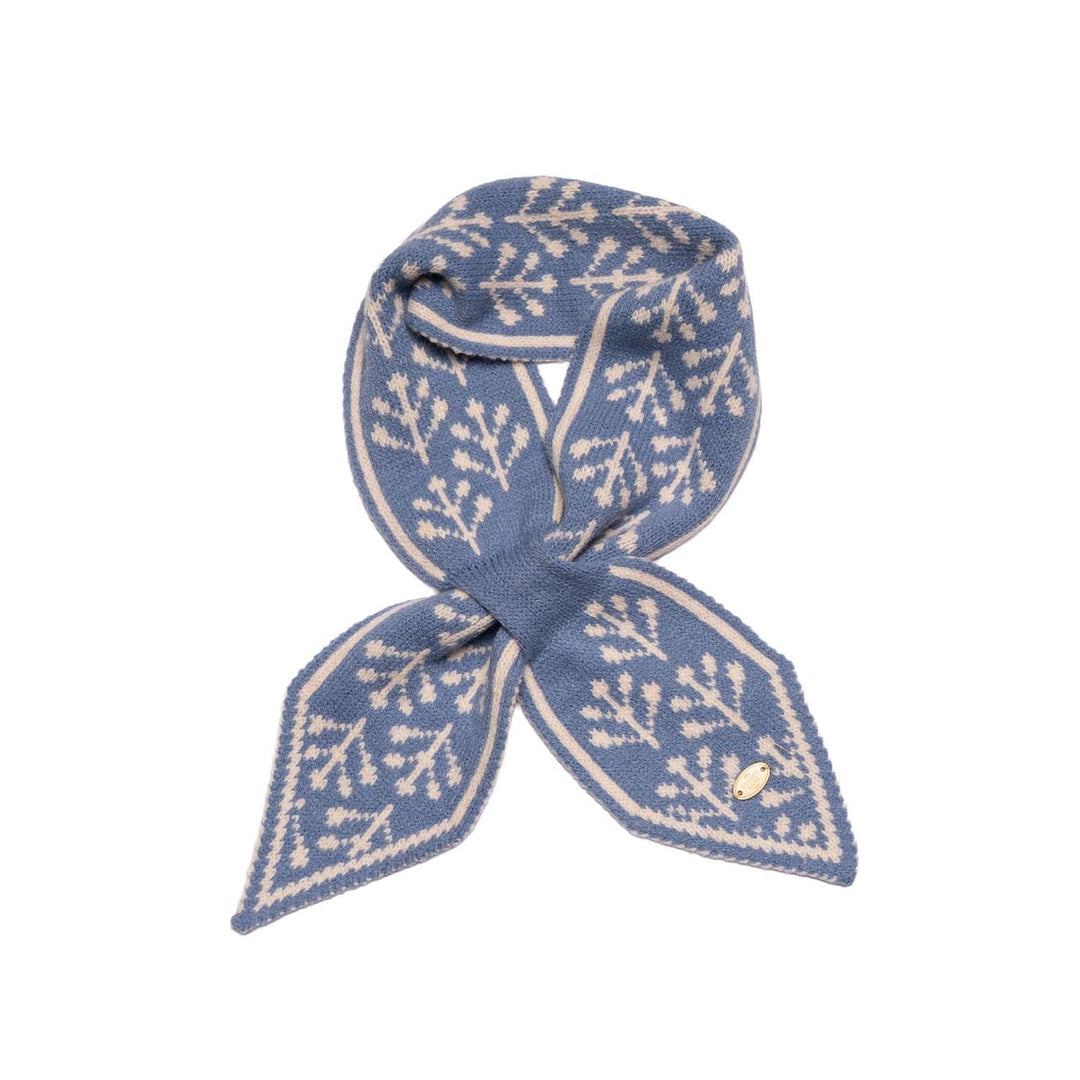 Blue Mistletoe Pull-Through Scarf