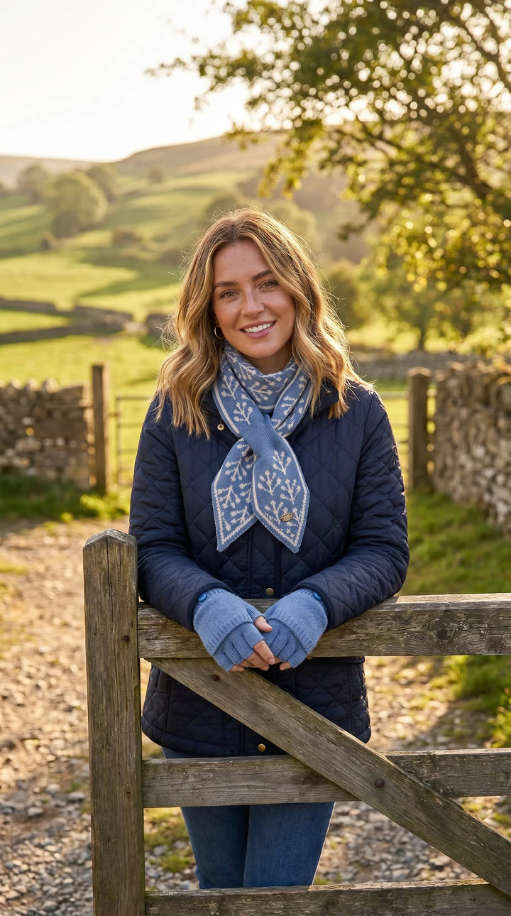 Blue Mistletoe Pull-Through Scarf