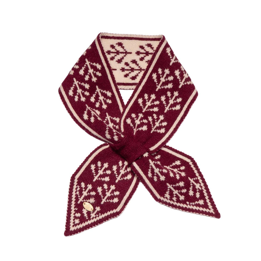 Burgundy Mistletoe Pull-Through Scarf