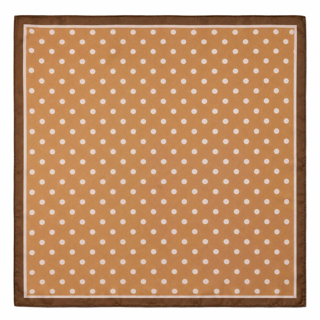 Small Polka Dot Faux Silk Square Scarf - Plum