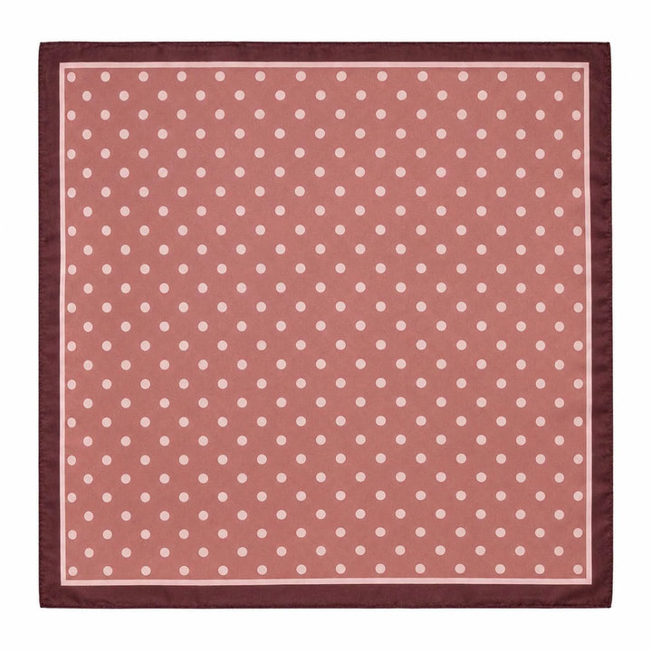 Small Polka Dot Faux Silk Square Scarf - Plum