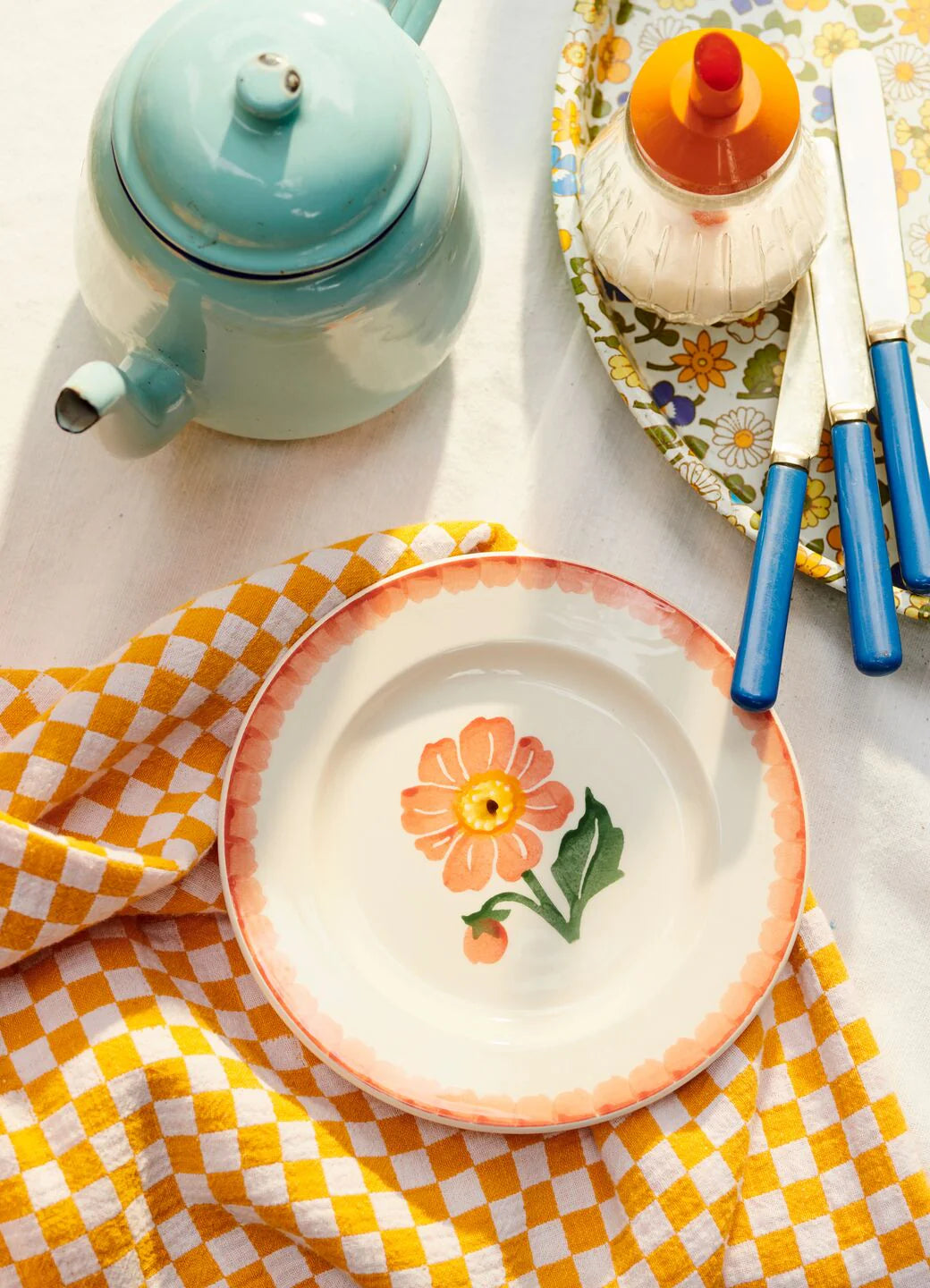 Emma Bridgewater Flowers Dahlia 6½" side plate with colorful floral dahlia design and elegant ceramic finish.
