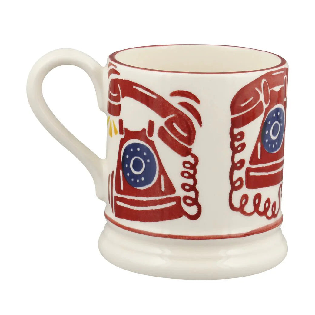 Emma Bridgewater London Icons Telephone ½ Pint Mug featuring iconic London telephone design and classic ceramic style.