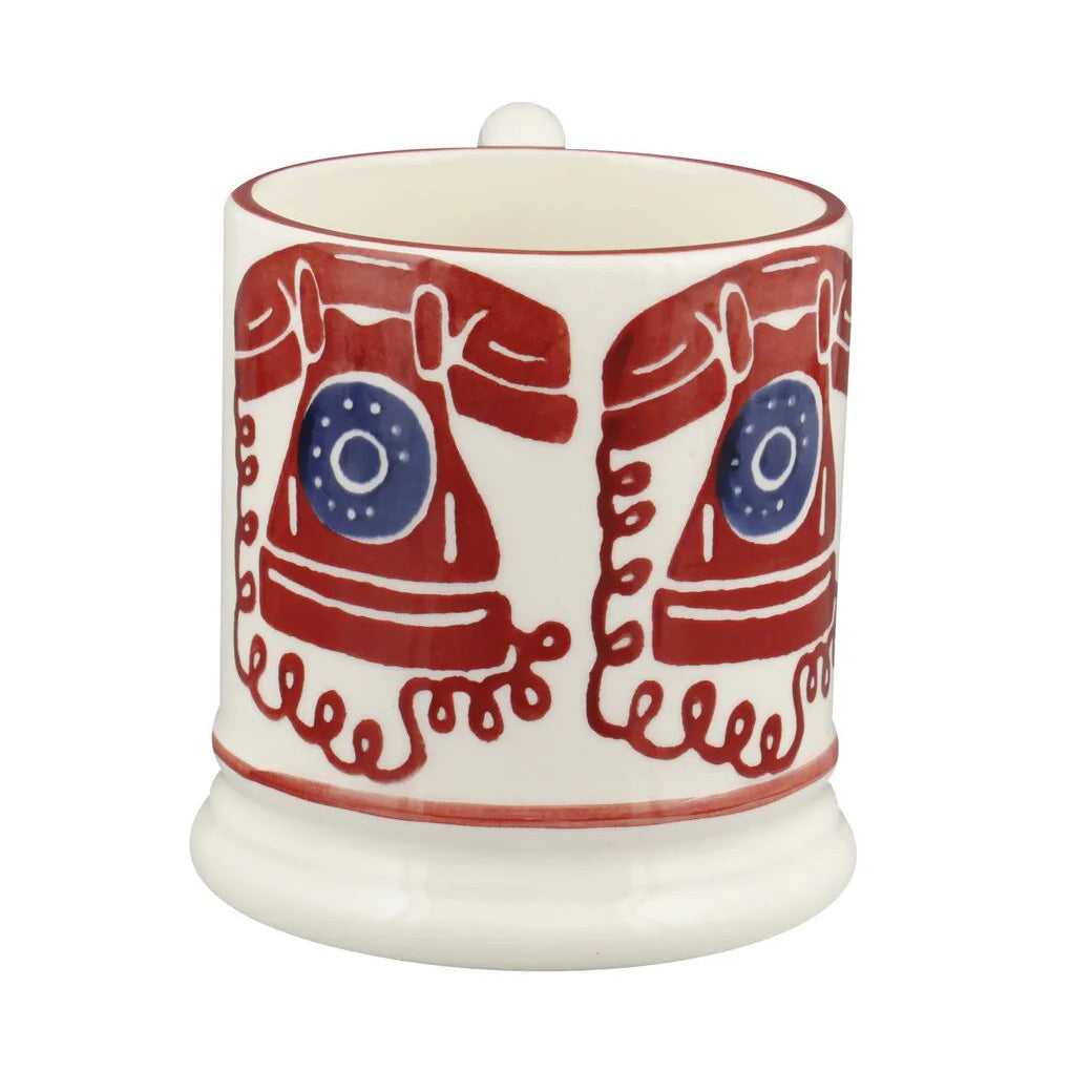 Emma Bridgewater London Icons Telephone ½ Pint Mug featuring colorful telephone design on ceramic mug.