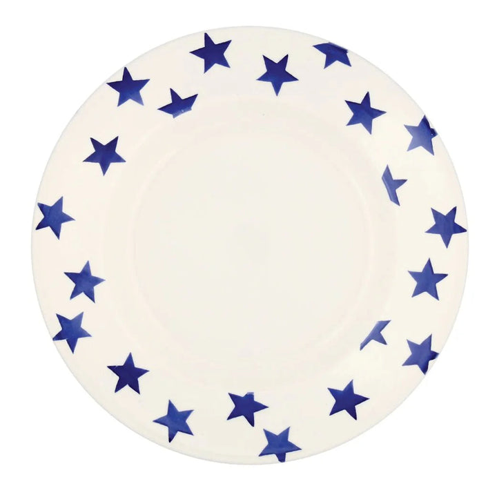 Emma Bridgewater Blue Star 10½ inch ceramic plate with a blue star pattern and classic design, shown on a white background.
