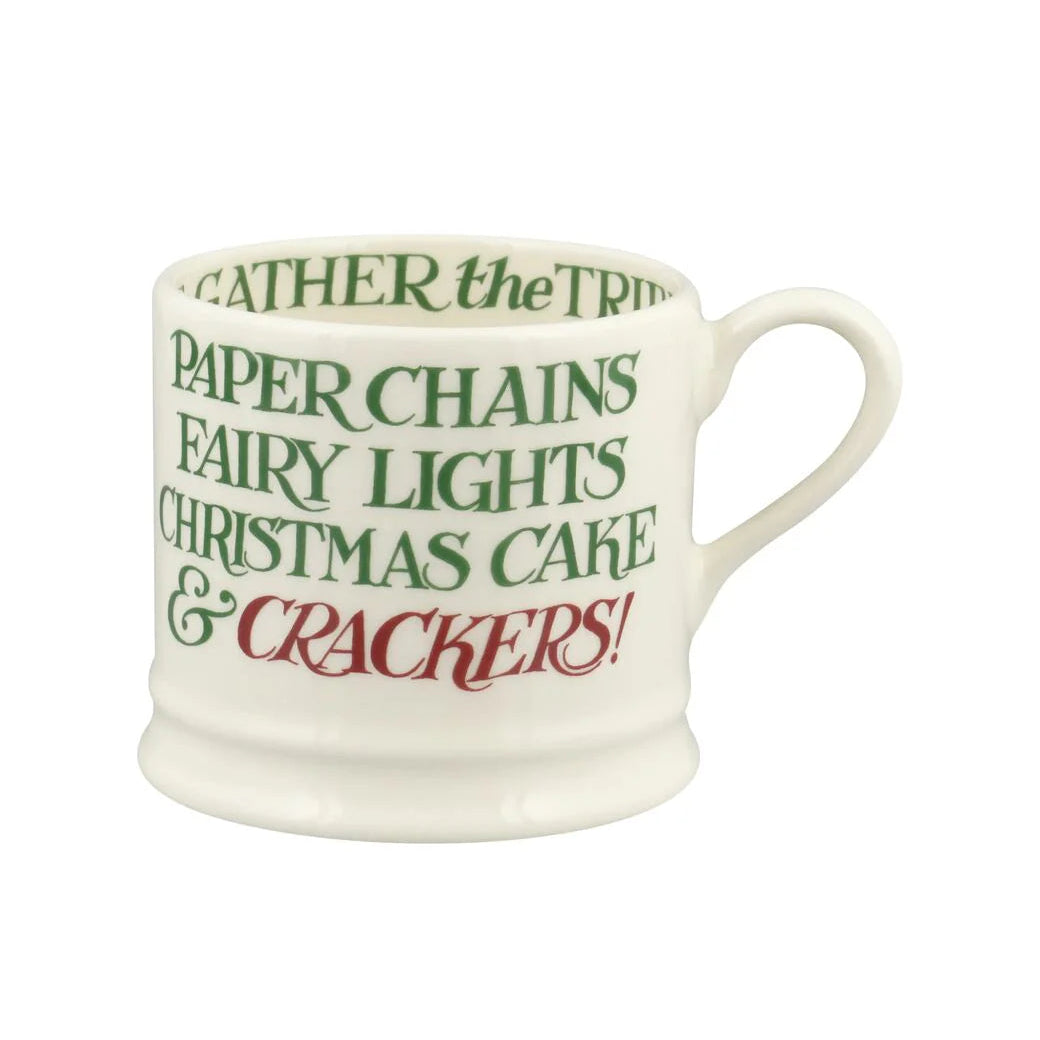 Emma Bridgewater Christmas Toast Crackers small mug with festive toast and cracker design, ceramic cup for holiday beverages.