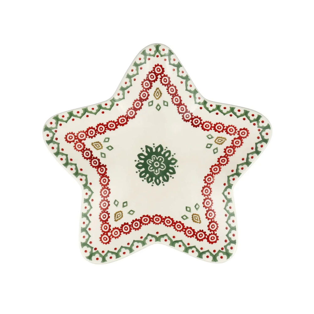 Emma Bridgewater Christmas Joy medium star plate featuring festive holiday design with stars and seasonal patterns.