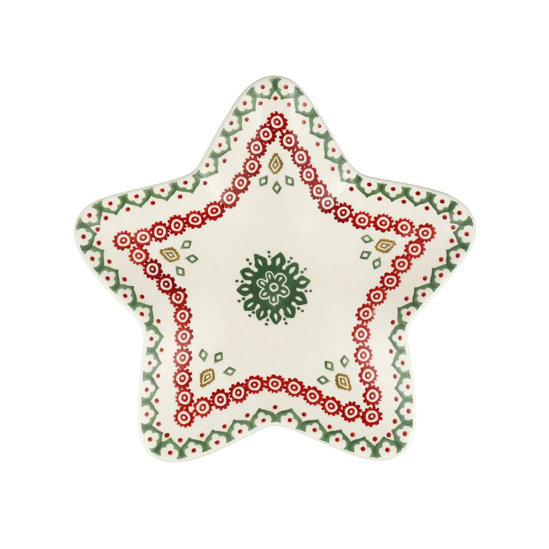 Emma Bridgewater Christmas Joy medium star plate featuring festive holiday design with stars and seasonal patterns.