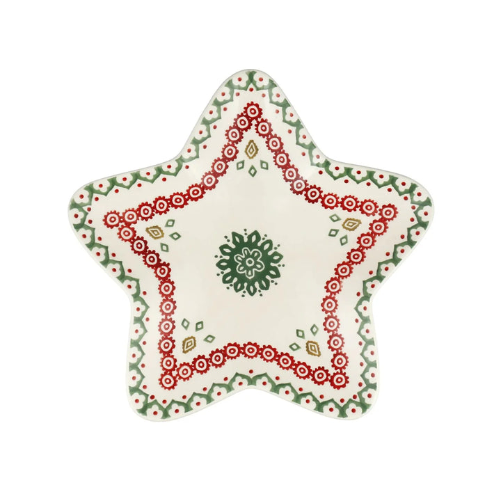 Emma Bridgewater Christmas Joy medium star plate featuring festive holiday design with stars and seasonal patterns.