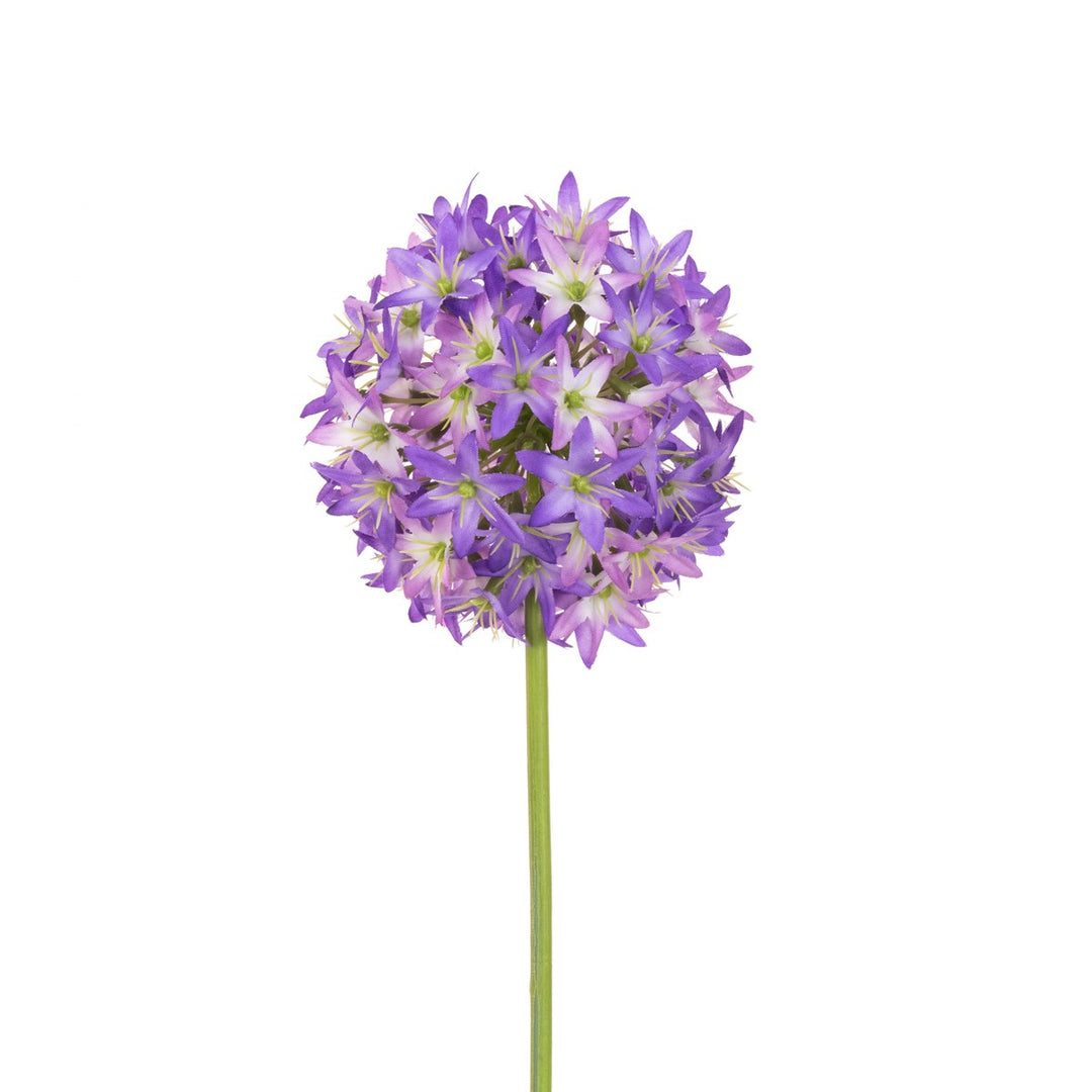 Purple Allium Spray from Floralsilk by Cornucopia Home and Gift, featuring vibrant purple floral stems in a realistic design.