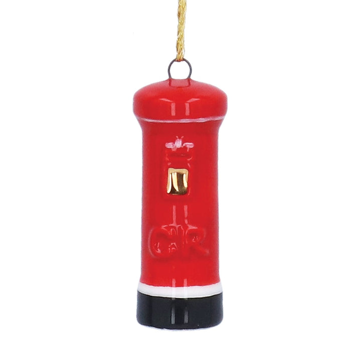 Gisela Graham London Post Box Mini Ceramic Christmas Decoration
