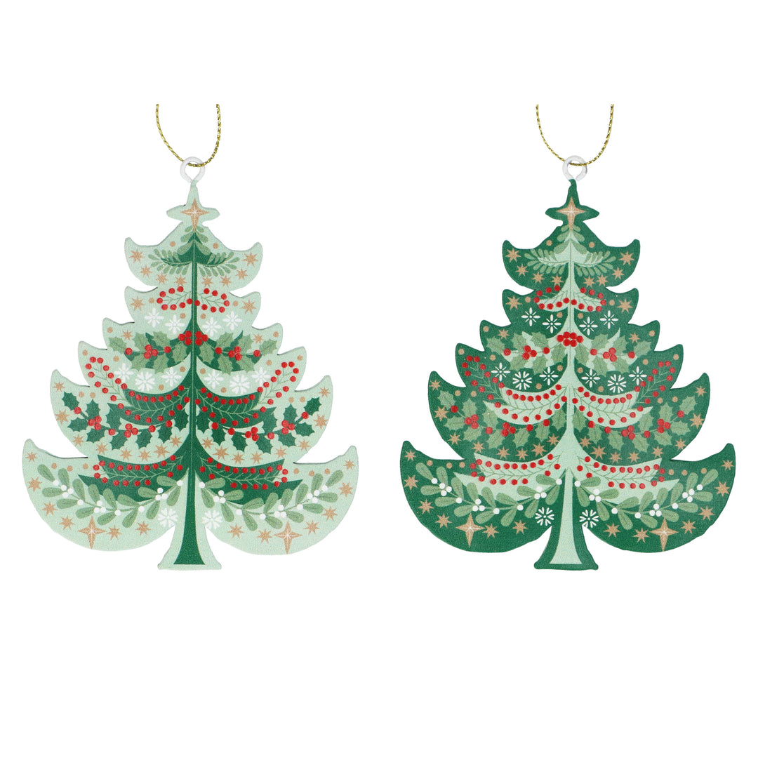 Gisela Graham Tin Alpine Tiered Tree Christmas Decoration 10cm