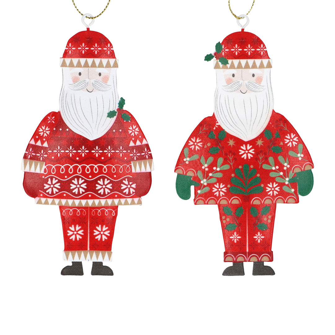 Gisela Graham Tin Alpine Santa Christmas Tree Decoration 12cm
