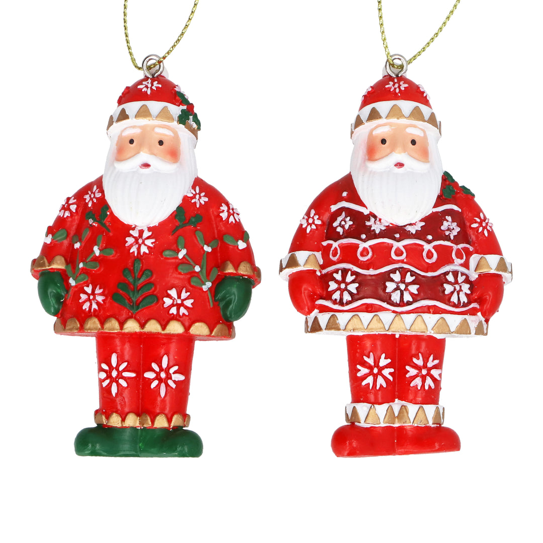 Resin Alpine Santa Christmas Decoration 8cm