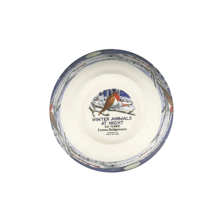 Emma Bridgewater Midnight Robin small Christmas bowl with festive robin and holly design on ceramic, perfect for holiday tableware.