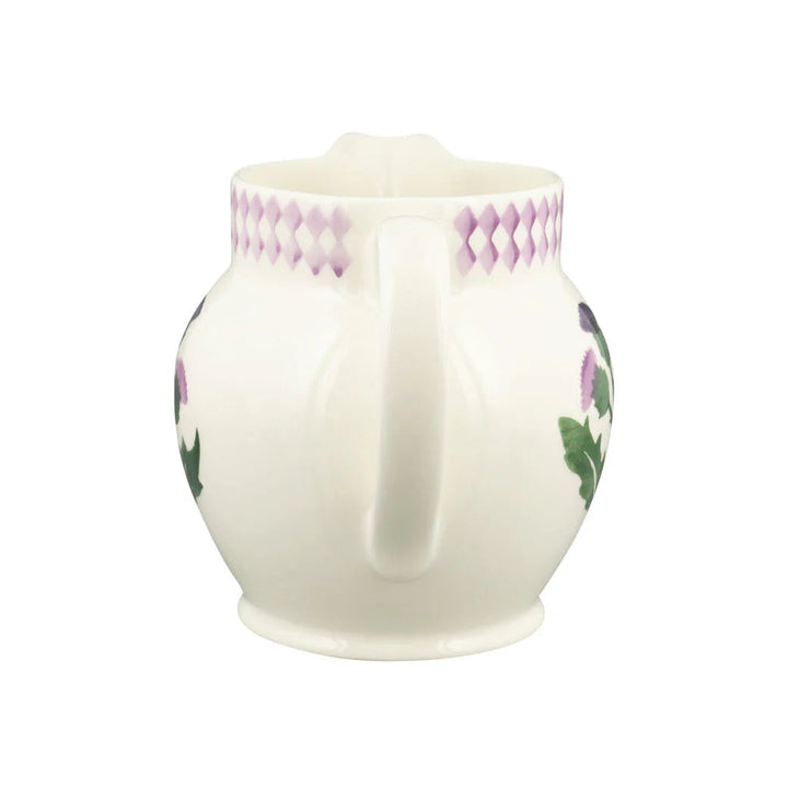 Emma Bridgewater Thistle 1½ pint ceramic jug with blue and green floral Thistle design, featuring a curved handle and wide opening.