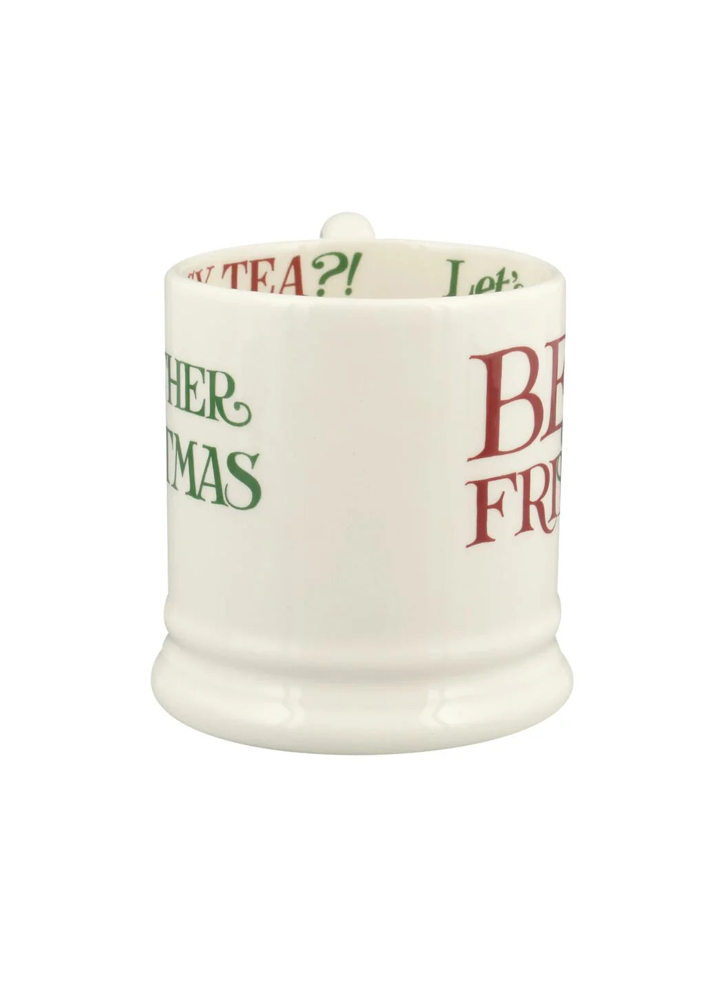 Emma Bridgewater Christmas Toast best of friends 1/2 pint mug with festive toast and friends design, ceramic holiday drinkware.