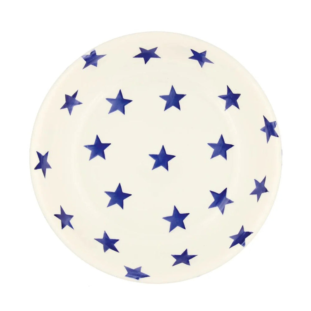 Emma Bridgewater Blue Star medium pasta bowl with blue star pattern on white ceramic interior and exterior design.