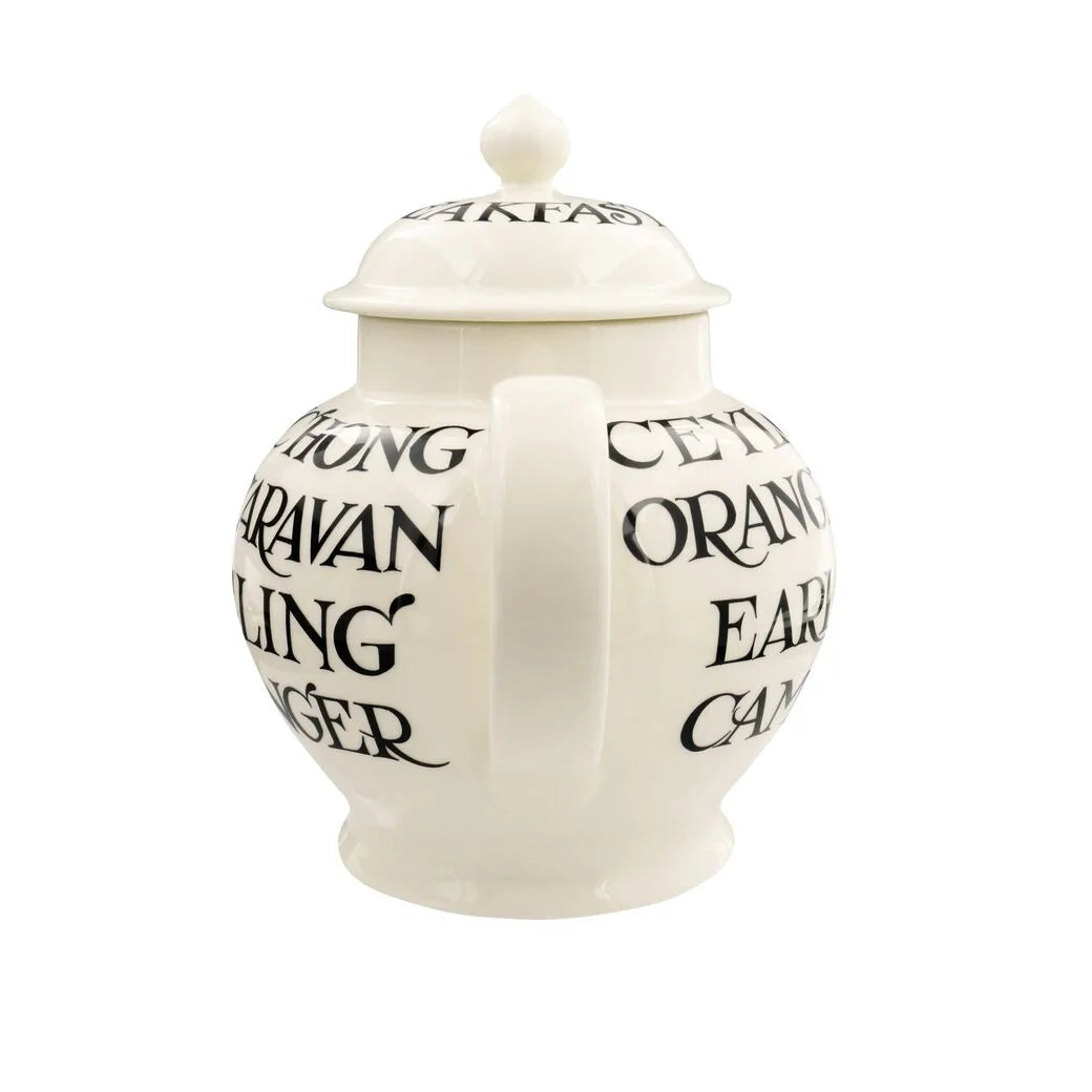 Emma Bridgewater Black Toast 4 Mug Teapot in a decorative boxed set with black and white toast pattern.