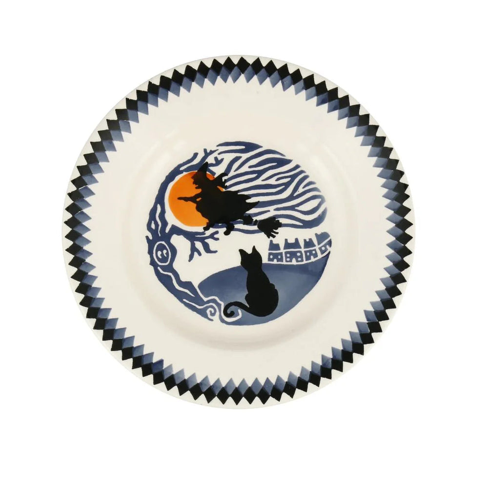 Emma Bridgewater Wise Witches medium dinner plate showing witch illustrations and whimsical design on an 8.5-inch ceramic plate.