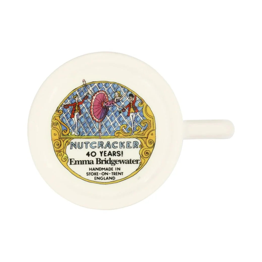 Emma Bridgewater Ballet Half Pint Mug with festive Christmas design featuring ballet dancers and holiday motifs.