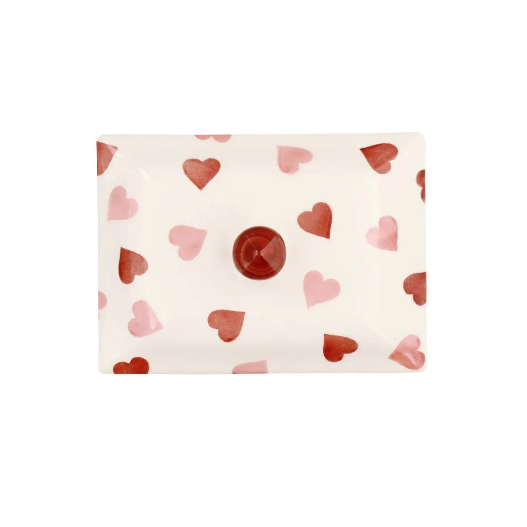 Emma Bridgewater Pink Hearts Small Butter Dish
