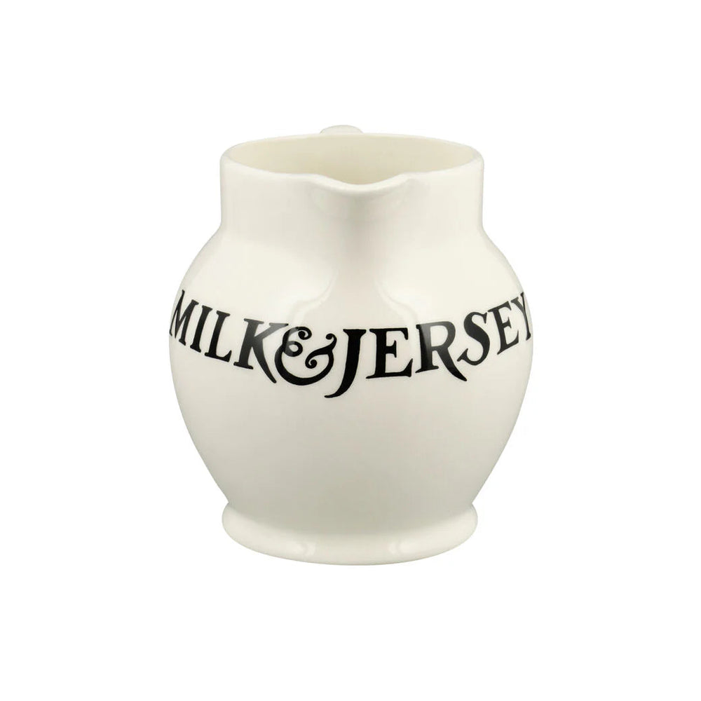 Emma Bridgewater Black Toast Jersey Cream ½ Pint Jug with black toast pattern and cream background, ceramic tableware for serving.