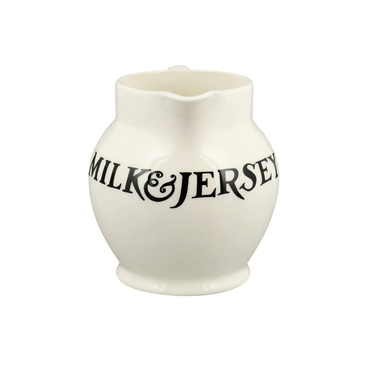 Emma Bridgewater Black Toast Jersey Cream ½ Pint Jug with black toast pattern and cream background, ceramic tableware for serving.