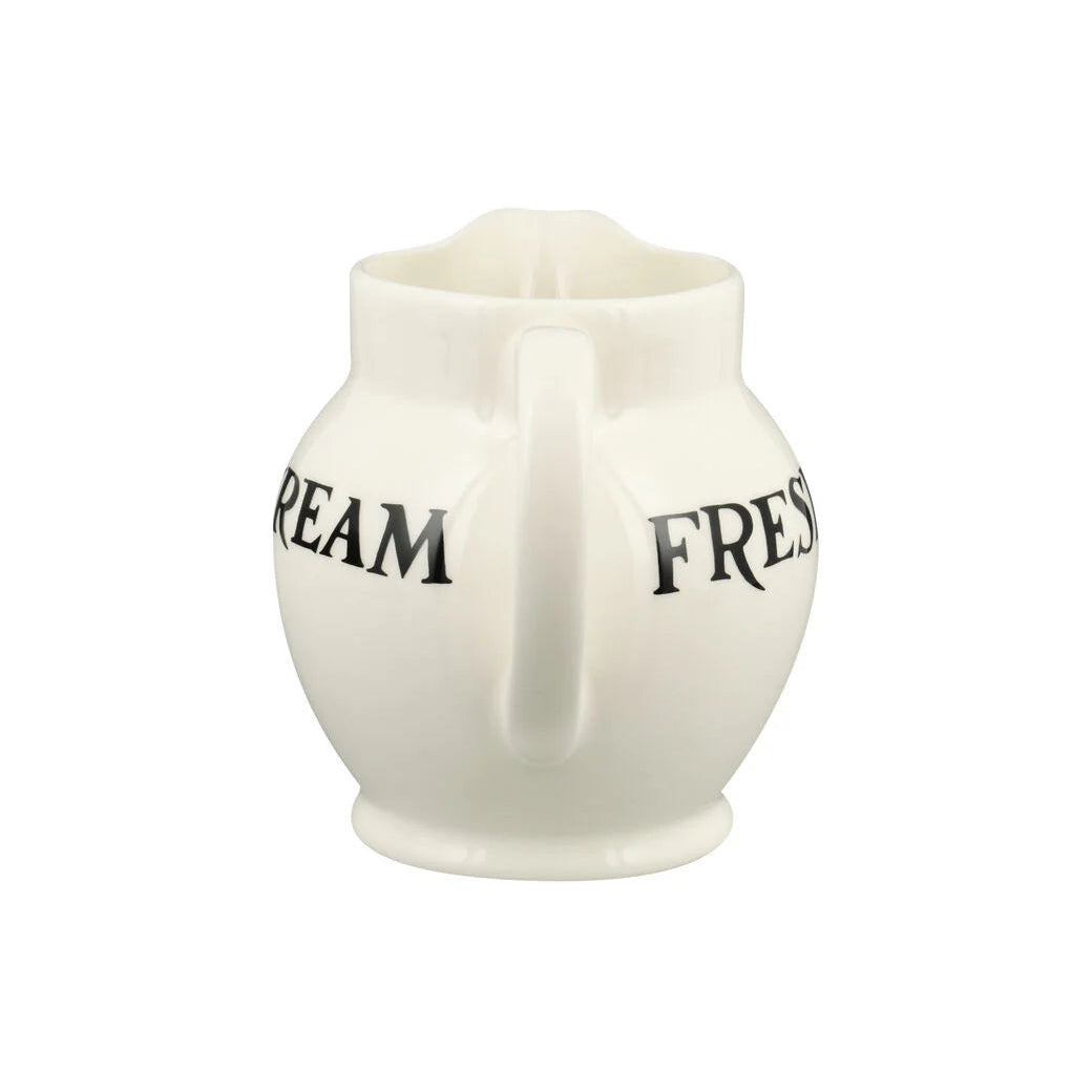 Emma Bridgewater Black Toast Jersey Cream ½ Pint Jug with black toast pattern, ceramic tableware for kitchen and dining use