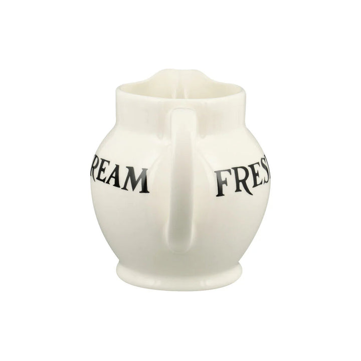 Emma Bridgewater Black Toast Jersey Cream ½ Pint Jug with black toast pattern, ceramic tableware for kitchen and dining use